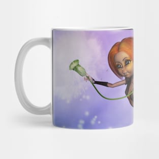 Cute little fairy playing with a dandelion Mug